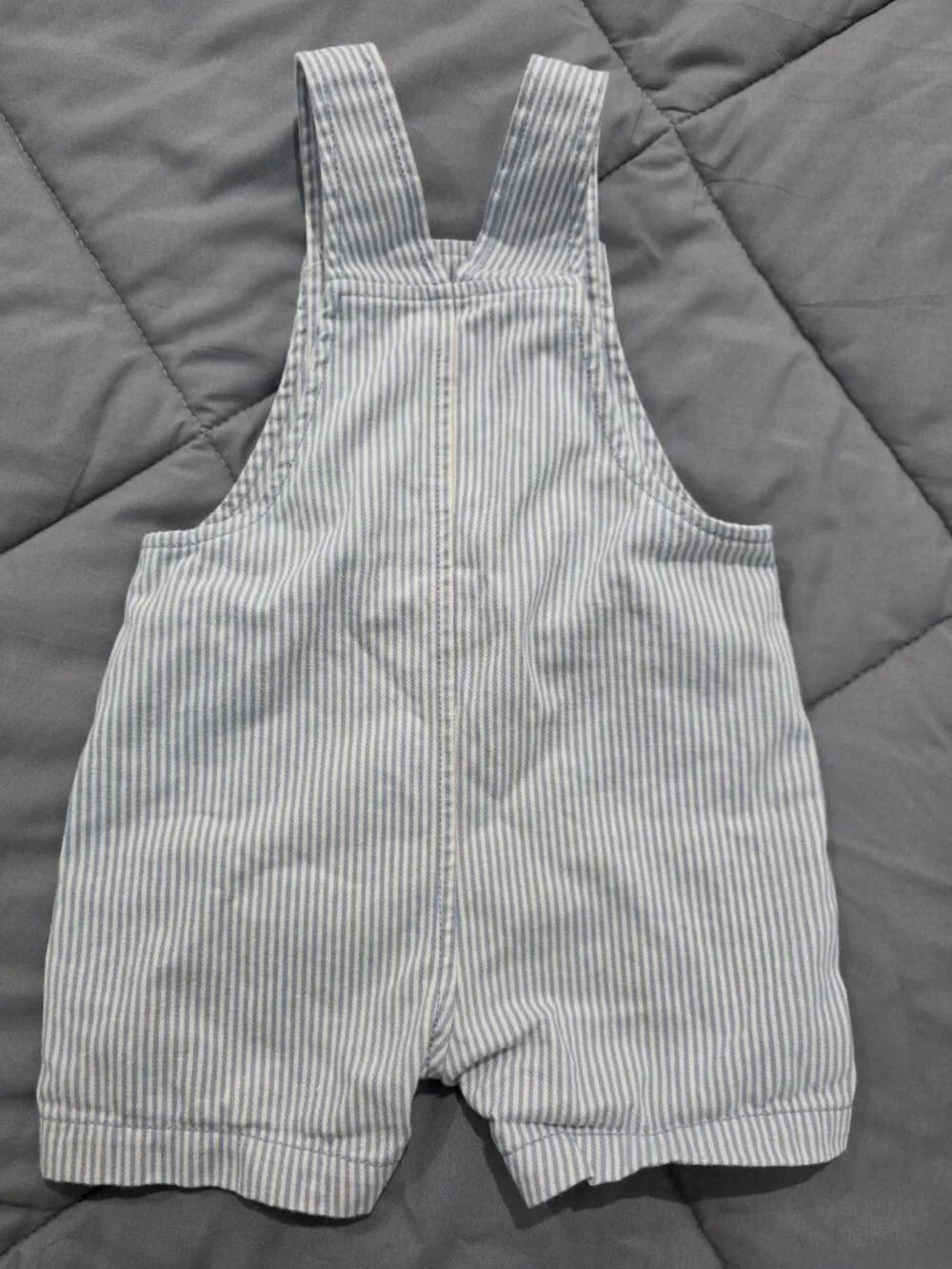 Carter's Baby Boys Blue & White Striped Shortall Romper 18 Months